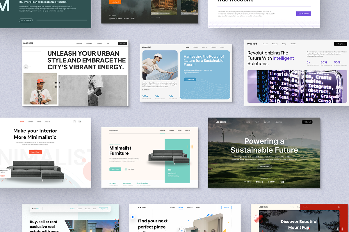 12 Hero Website Section, an UI Kit Template by madebynoval (Photo 4 of 5)