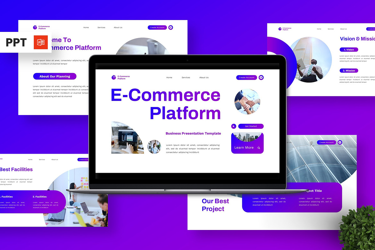 E-Commerce Platform - Business PPT, a Presentation Template by Deepslide Studio (Photo 1 of 4)