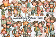 Quirky Couple Valentine Clipart Bun, an Illustration by SVGArt (Thumbnail 1 of 8)