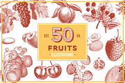 Fruits Vintage Illustrations, an Illustration by hypegraphic (Thumbnail 1 of 4)