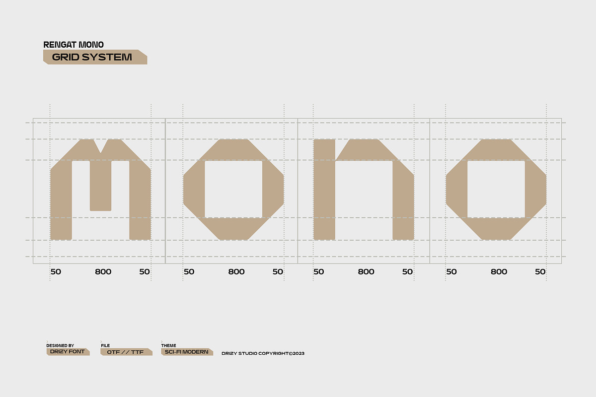 Rengat Mono - Modern Monospace Font, a Sans Serif Font by Drizy (Photo 2 of 10)