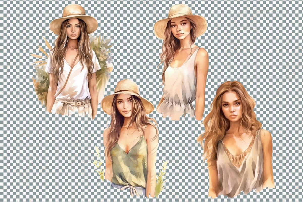 Watercolor Boho Girl Clipart, a Person Illustration by Mash Mash Stickers (Photo 8 of 9)