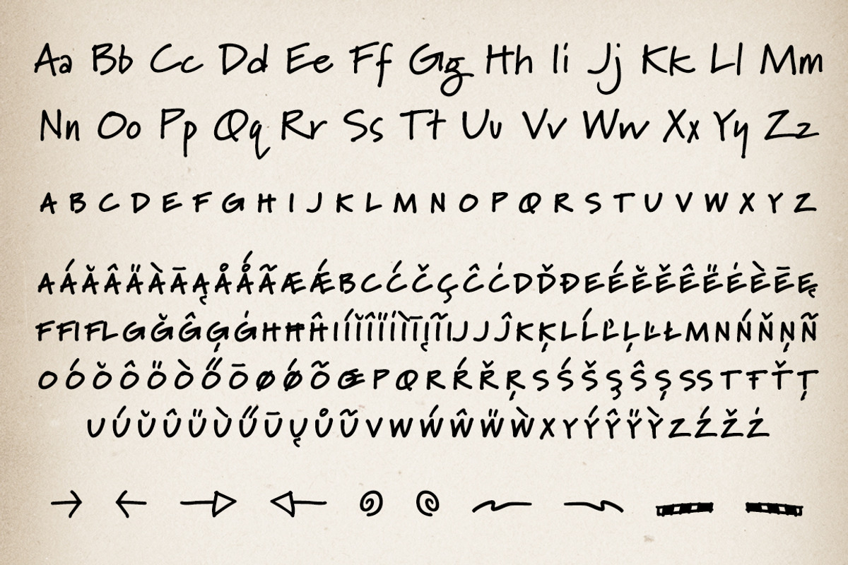 Marydale Bold, a sticky-note font preview 4