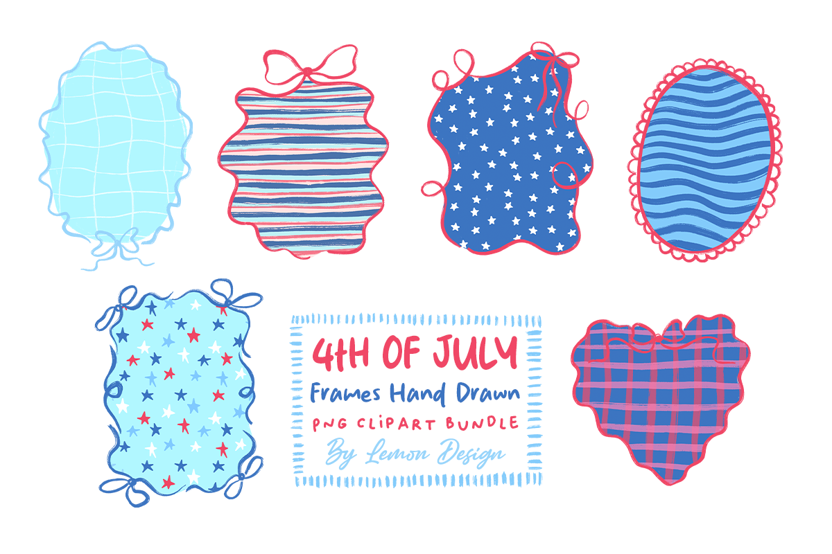 4th of July Frames Hand Drawn, a Seasonal Illustration by LemonDesign (Photo 2 of 3)