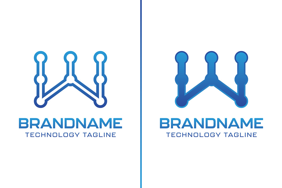 Letter W Technology Logo, a Branding & Logo Template by Pray Art Design Studio