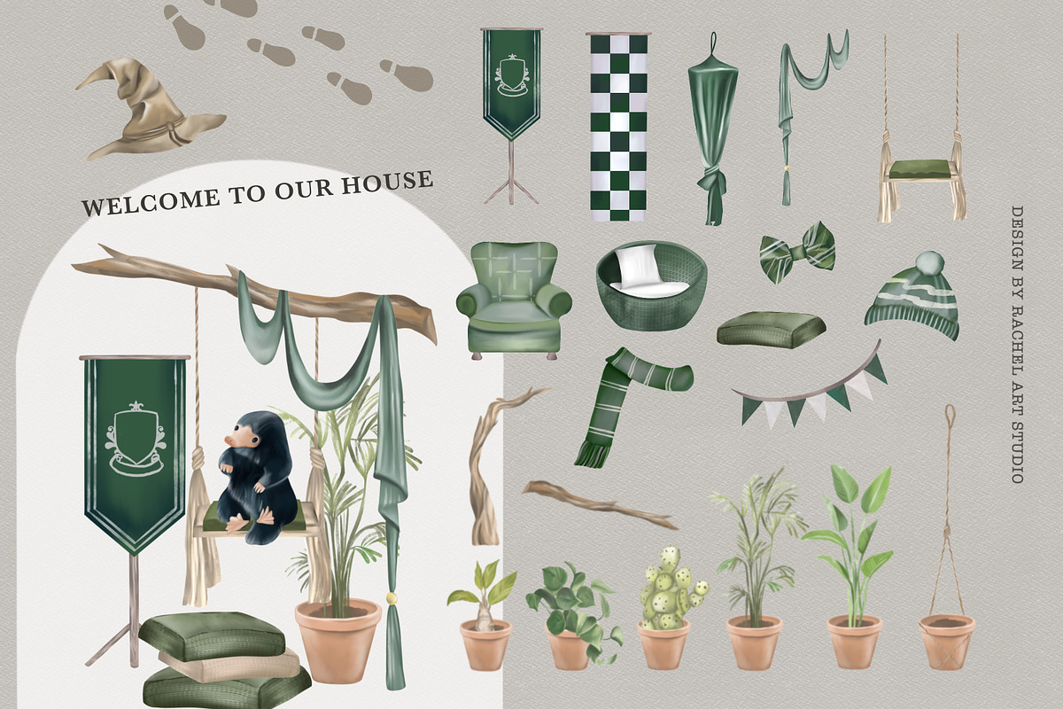 Wizarding Green House in Christmas, an Illustration by Rachel Art Studio (Photo 3 of 10)