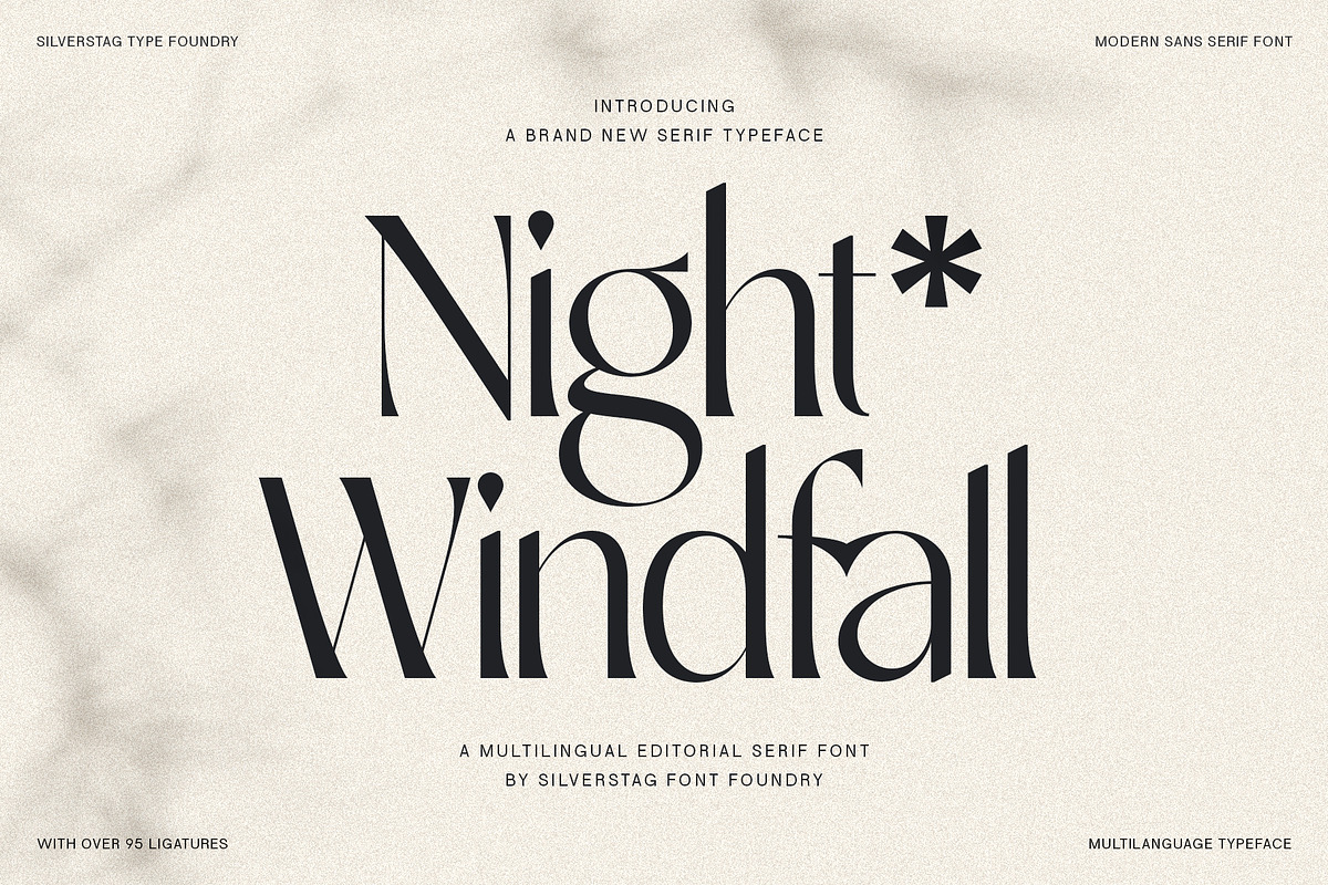 SLTF Night Windfall - Ligature Sans, a Sans Serif Font by SilverStag Type Foundry (Photo 1 of 30)