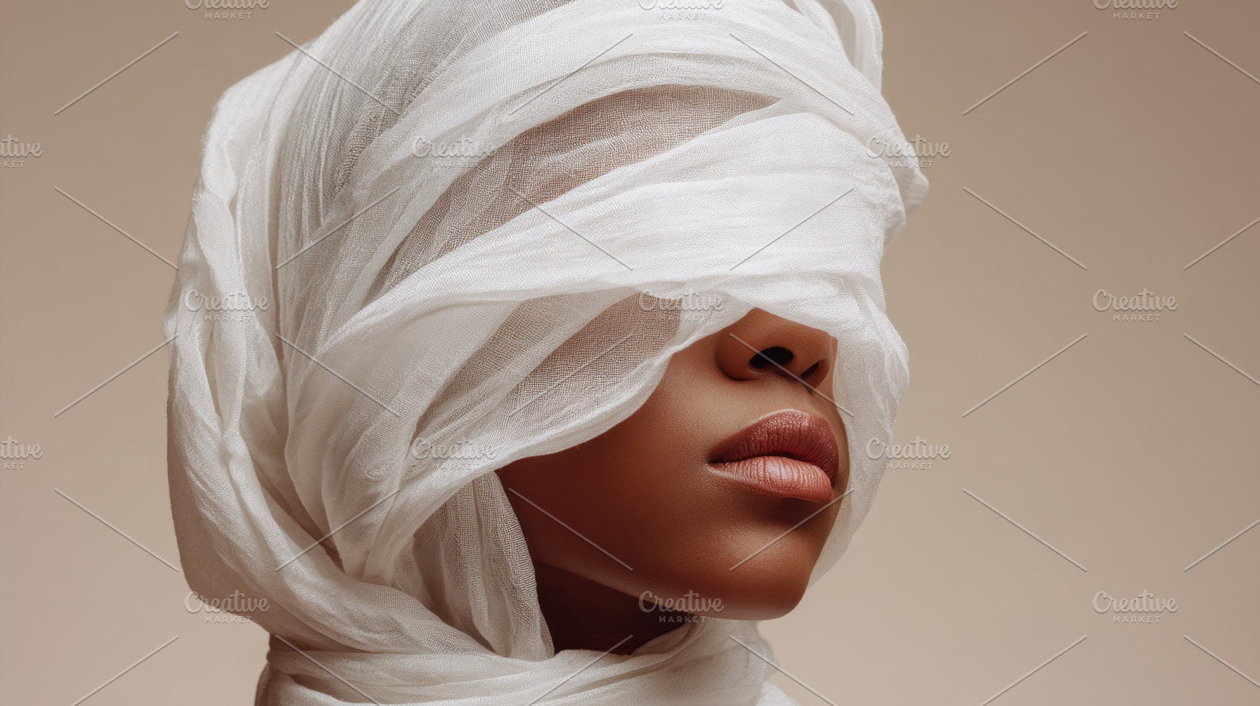Woman wearing a white head scarf, a Photo by Beautiful things
