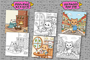 The Little Cat Coloring Book pages, an Illustration by one-touch (Thumbnail 2 of 4)