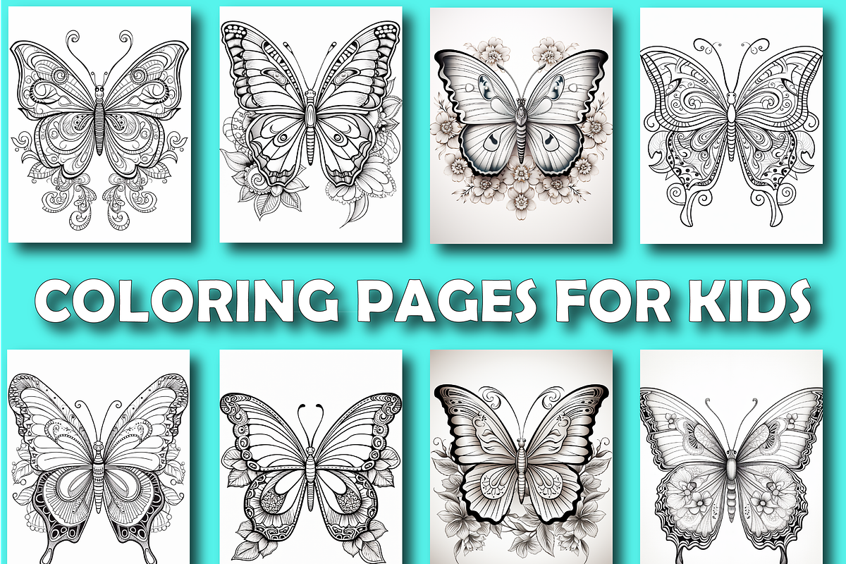 Butterfly Zentangle Coloring Book-V1, an Animal Illustration by Design Zone (Photo 3 of 7)