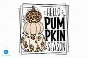 Leopard Pumpkin Stack png,, a Seasonal Illustration by Libby Wishes (Thumbnail 1 of 4)