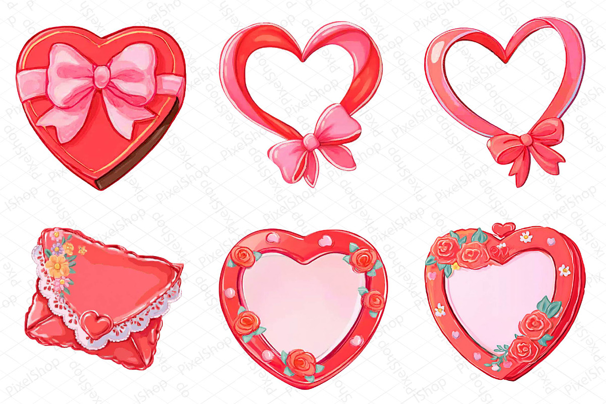 Coquette Valentine's Day Clipart, an Illustration by DreamPrint404 (Photo 3 of 4)