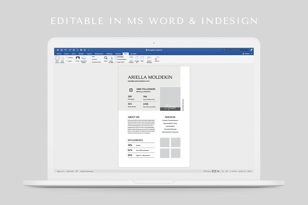 Media Kit | MS Word & Indesign, a Marketing Template by Leaflove (Photo 2 of 5)