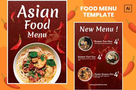 Exquisite Asian Food Menu Design