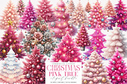 Pink Christmas Tree Clipart Bundle, an Illustration by SinaCreation (Thumbnail 1 of 7)