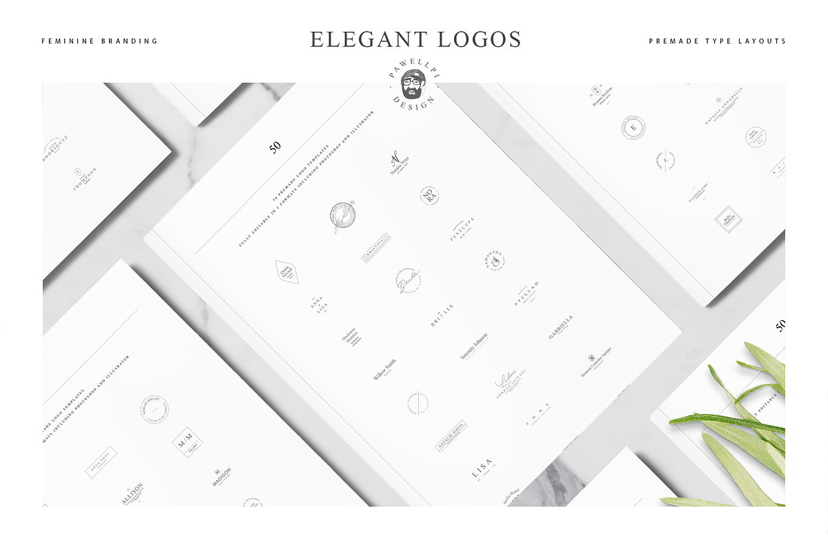 50 Elegant Premade Logo Templates, a Branding & Logo Template by pawellpi (Photo 8 of 26)