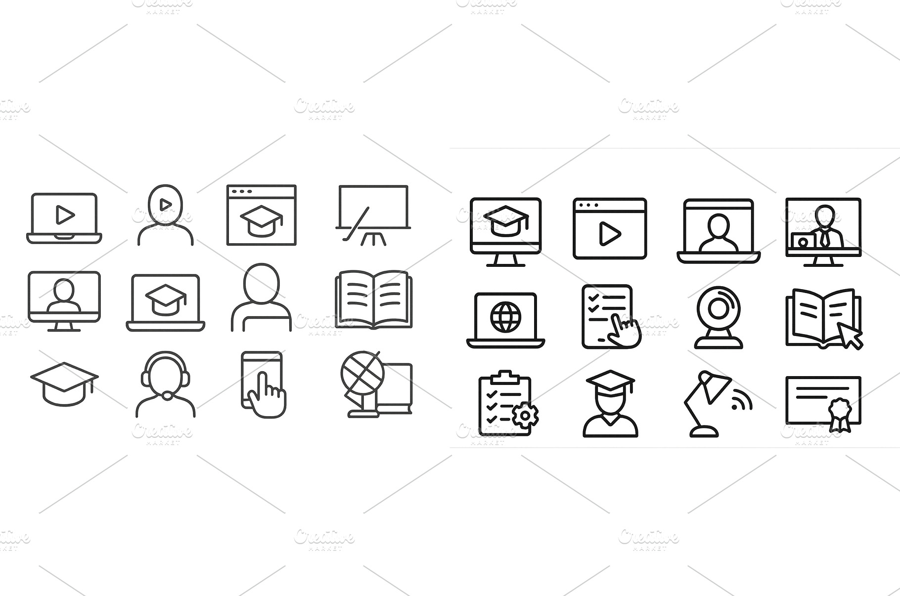 Multiple icons representing, a School & Education Photo by ZinetroN