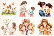 Love Mom Watercolor Clipart, an Illustration by DreamCafeArt (Thumbnail 4 of 8)