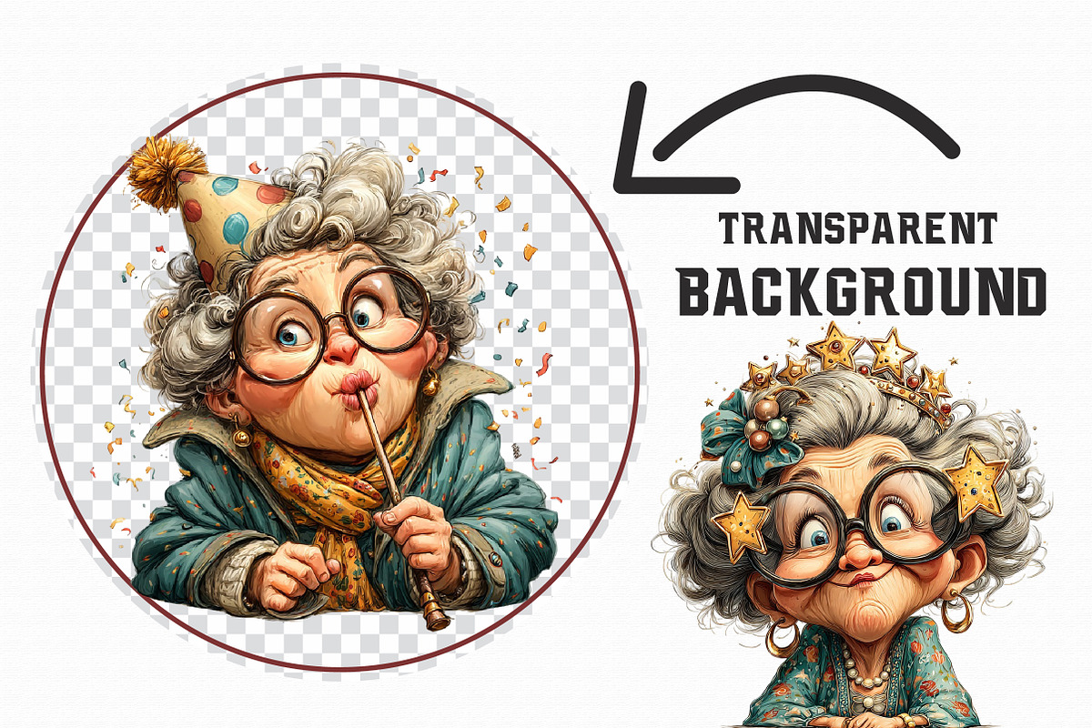 New year Funny Old Lady Sublimation, an Icon by Libby Wishes (Photo 4 of 7)