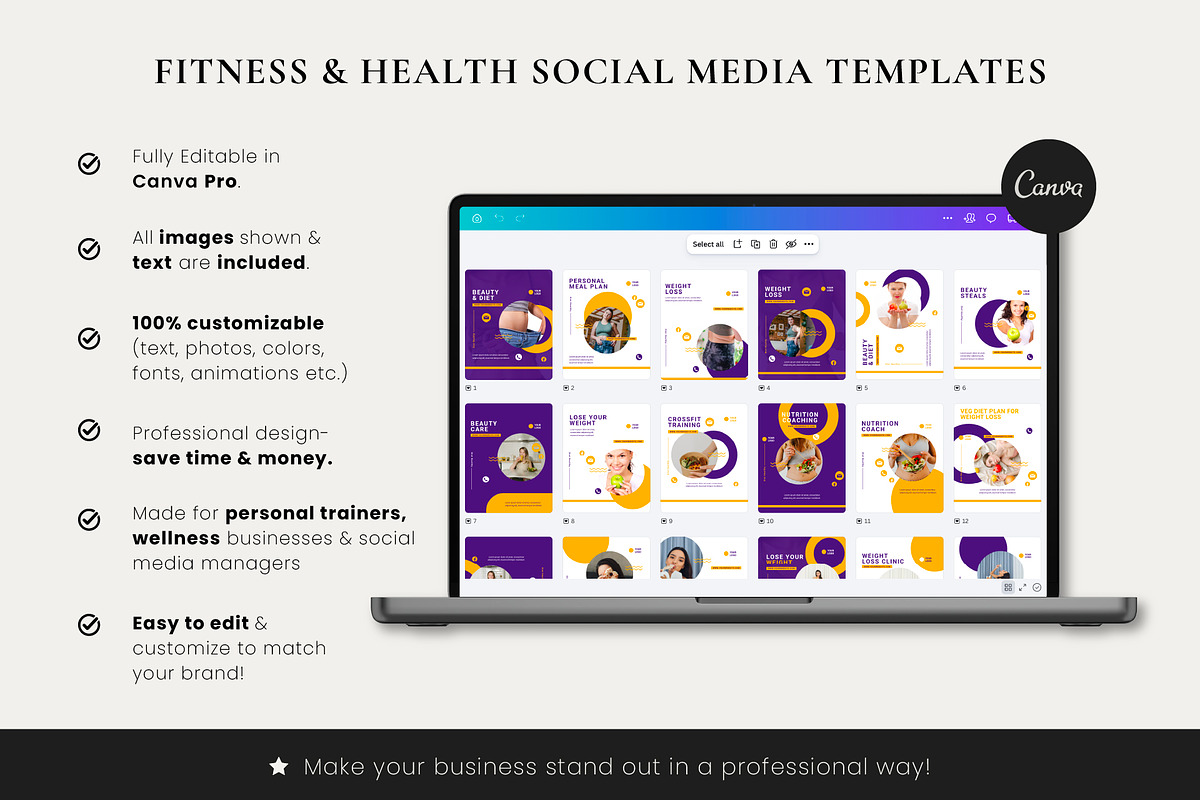 Fitness & Health Instagram Templates preview 6