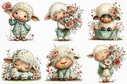 Whimsical Spring Sheep Clipart, an Illustration by Craft Nest (Thumbnail 3 of 11)