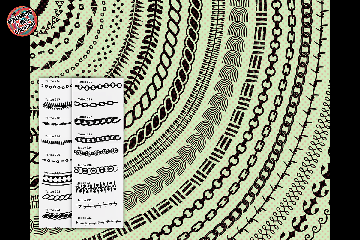 Procreate Ormamental Tattoo Brushes, a Brush Add-On by AlwaysBeColoring (Photo 5 of 11)