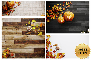 4 Autumn Set Mockups Background