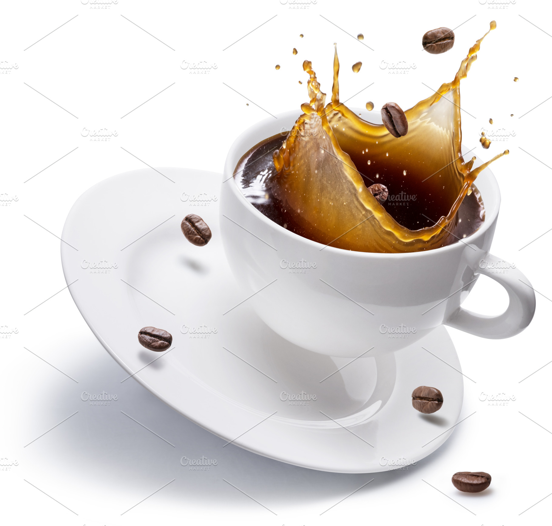 Coffee drink and coffee beans, a Food & Drink Photo by Volff