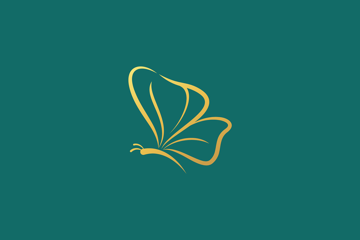 Abstract Butterfly Logo Linear Gold, a Branding & Logo Template by Signatoro (Photo 2 of 4)