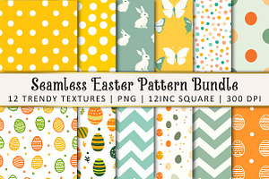 Seamless Easter Pattern Bundle, an Illustration by OK Design