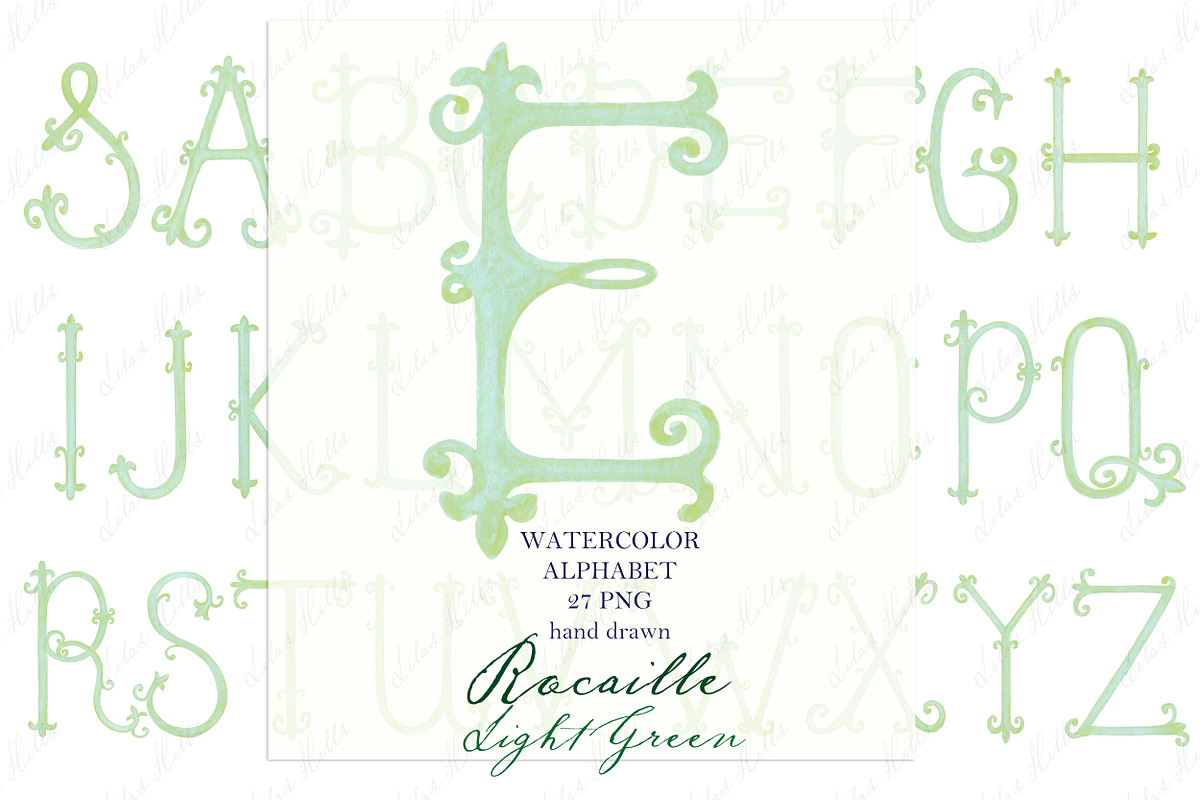 Vintage Watercolor Letters Monogram, a Graphic by LABFcreations (Photo 1 of 3)