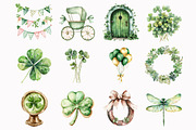 Watercolor Lucky Shamrock Clipart, an Illustration by Design Market (Thumbnail 4 of 5)