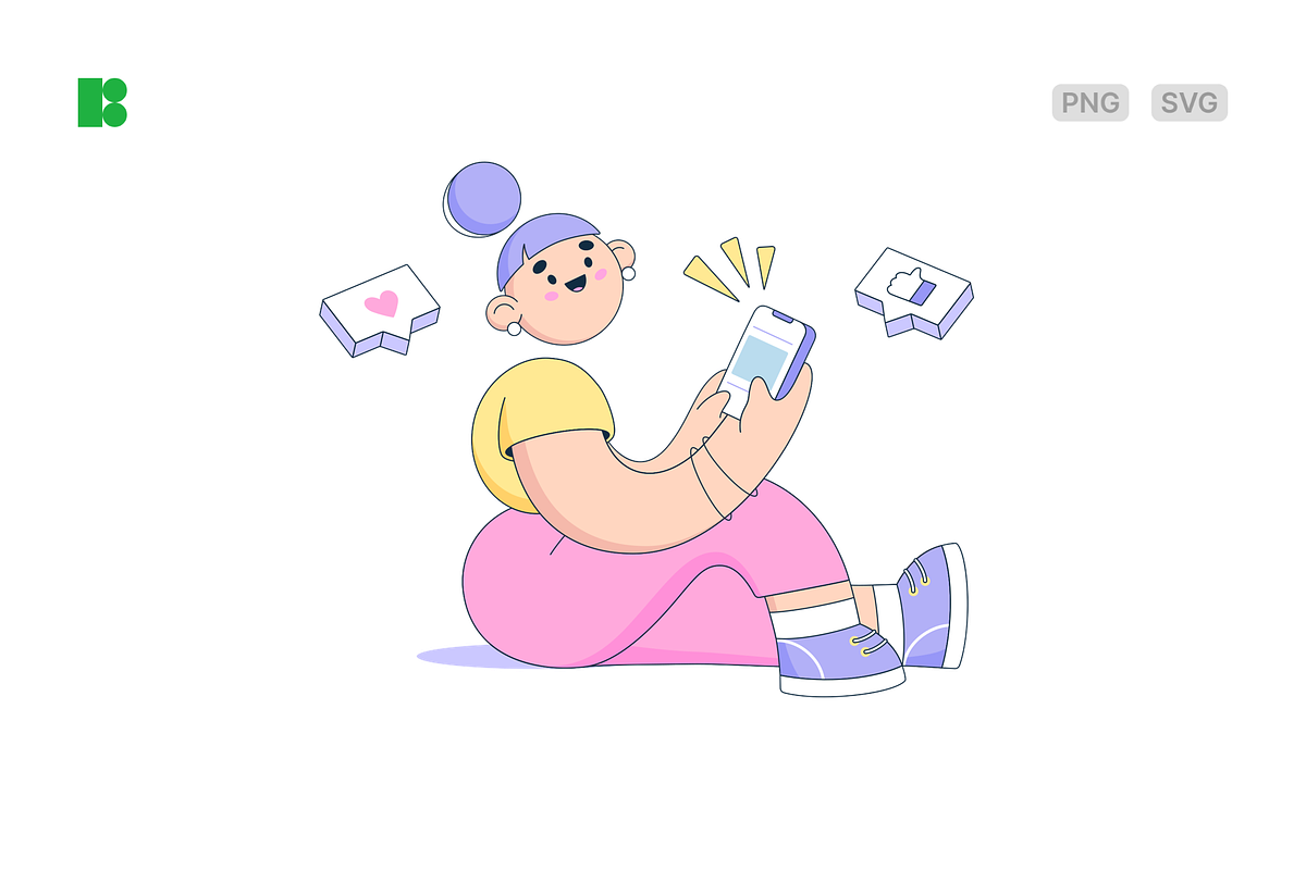 Social media, a Person Illustration by Icons8
