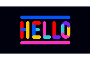 Hello. Funny phrase, text, message, an Illustration by Foxys Graphic