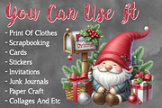 Christmas Gnomes Watercolor Clipart, a Seasonal Illustration by Craft Nest (Thumbnail 5 of 5)