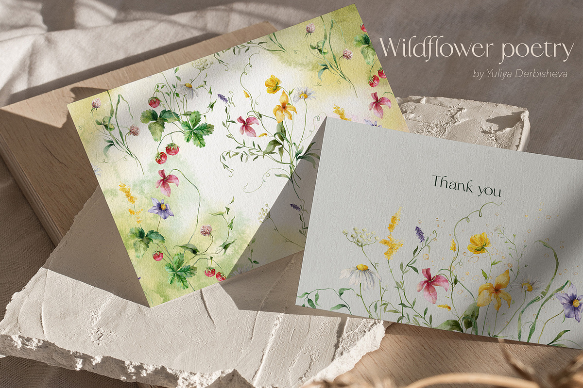 Wildflower poetry watercolor floral, a Decorative Illustration by Yuliya Derbisheva (Photo 13 of 13)