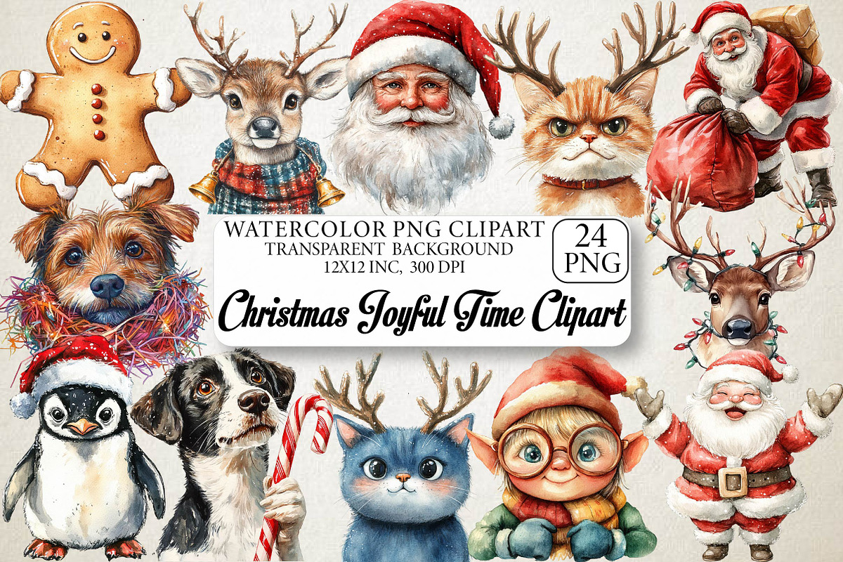 Christmas Joyful Time Clipart, an Illustration by DreamPrint404 (Photo 1 of 5)