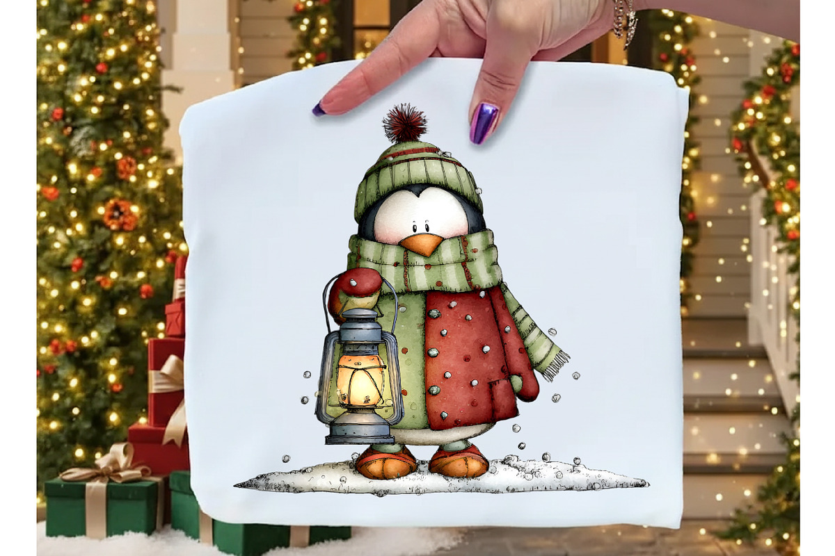 Whimsical Christmas Penguin Clipart, an Illustration by Dream Creation (Photo 5 of 7)