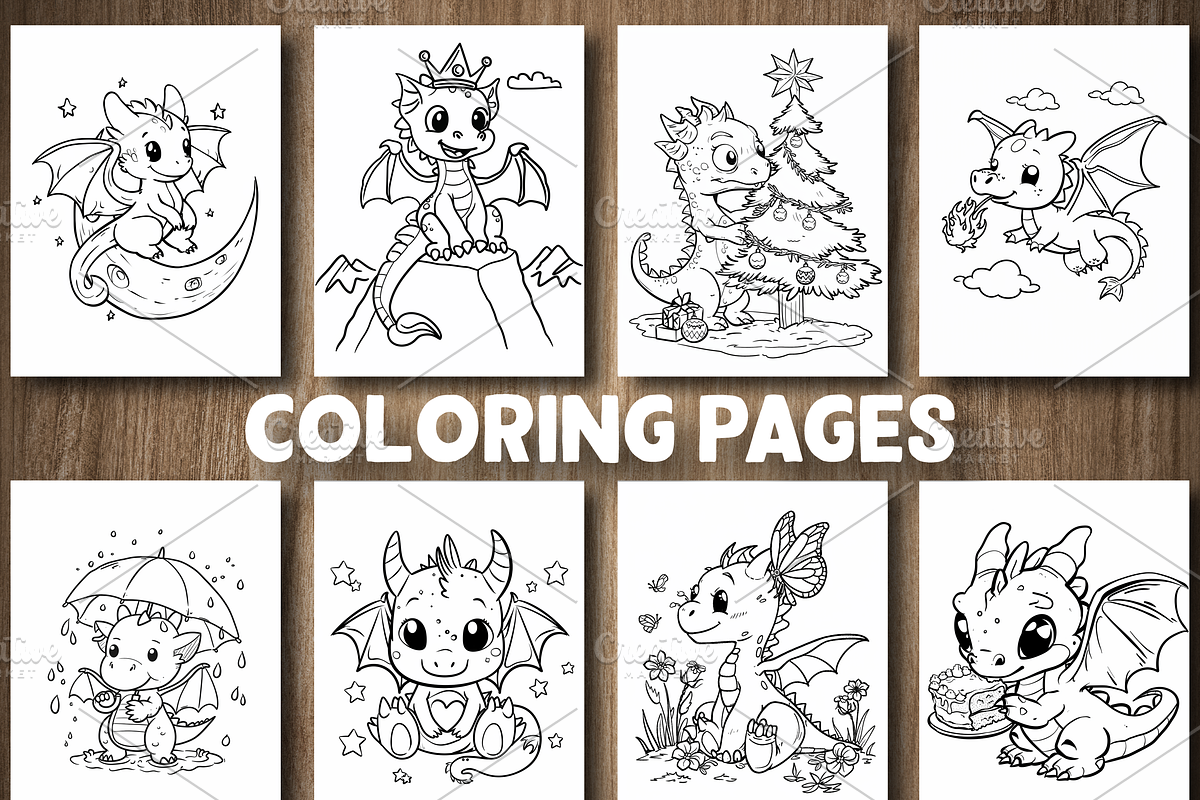 Cute Dinosaur Coloring Pages, an Animal Illustration by Design Station (Photo 4 of 4)