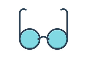 Glasses Spectacles Color Icon