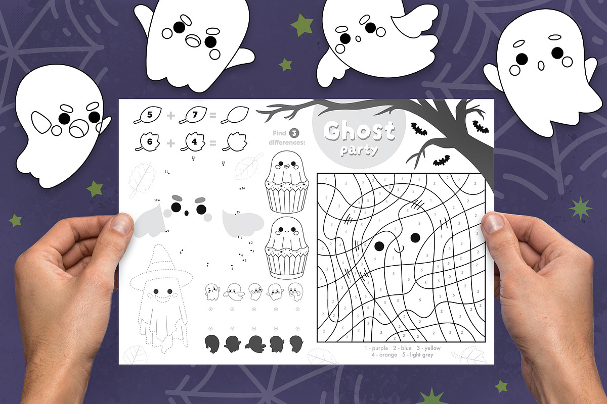 Black and white Halloween Playmats, an Education Illustration by Ksenya Savva (Photo 3 of 6)