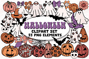 Halloween Clipart Set Retro Groovy, an Object Graphic by Brush Lab (Thumbnail 1 of 8)