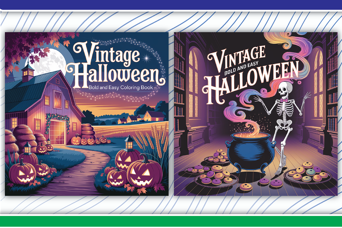 Vintage Halloween Coloring Pages, an Illustration by LightExpress (Photo 4 of 5)