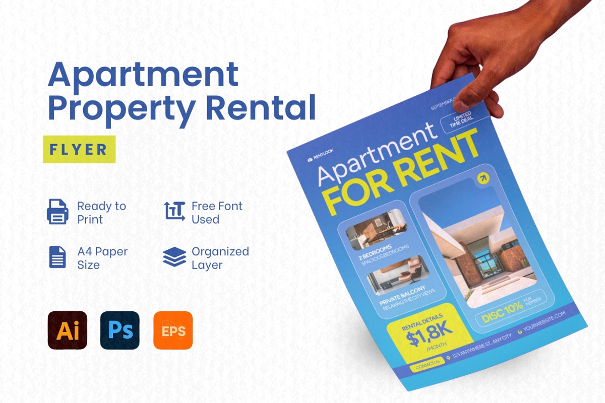 Apartment Property Rental Flyer, a Flyer Template by Antstheme (Photo 1 of 2)
