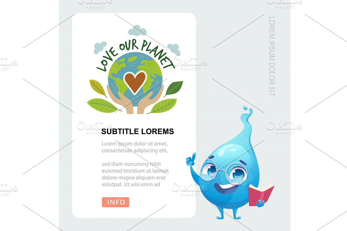 Ecology banner. save the worlds, an Object Illustration by Onyx