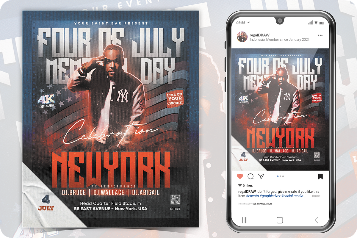 Independence Day Event Flyer, a Flyer Template by regalDRAW (Photo 1 of 3)