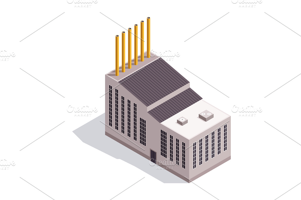 Isometric factory. Concept of, an Illustration by the8monkey