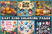 Cute Bird Coloring Pages For Kids, an Animal Illustration by Printable Design Store (Thumbnail 2 of 4)