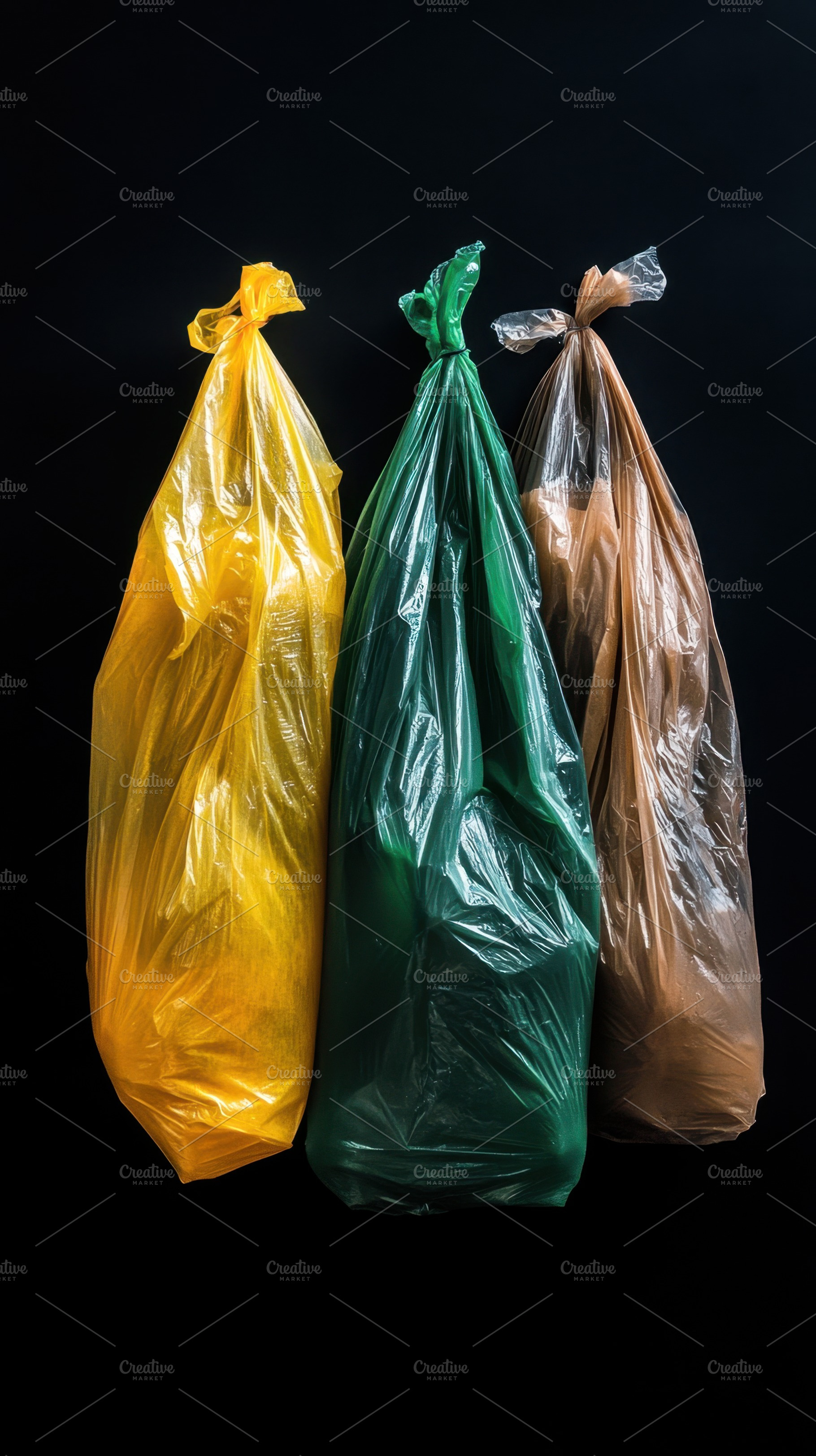 Colorful waste bags, a Photo by Beautiful things