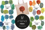 Watercolor trees, an Illustration by Tatiana Davidova (Thumbnail 2 of 4)